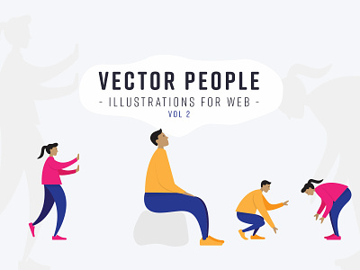 Vector People: Illustrations for Web Vol 2 hero headers human figures illustration landing page vector vector people