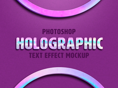 Holographic Text Effect Mockup holographic holographic foil mockup photoshop text effects