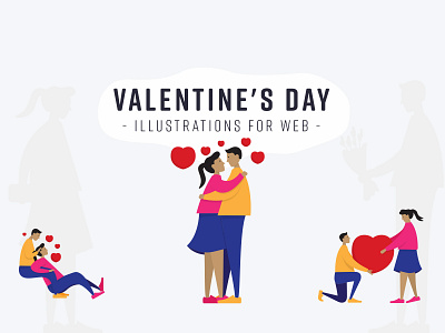 Valentine's Day: Illustrations for Web human figures illustration love romance valentines day vector vector people