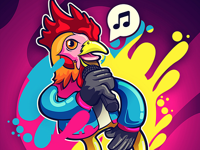 Mc Rooster cock colors hip hop illustration mc music rap rooster vector