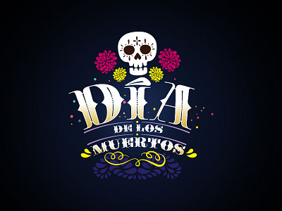 Día de los muertos / Day of the dead composition design font illustration logo vector