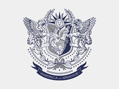 Escudo America es Grande america condor escudo ilustración jaguar latino latinoamerica shield vector