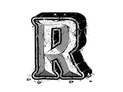 R 36 days to type custom type lettering r rock type