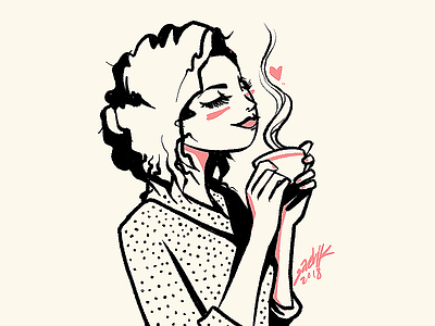 Coffee Lover character coffee cute design girl illustration lover