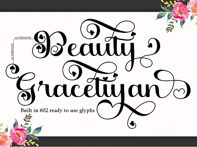 Beauty Gracetiyan calligraphy script elegant girl handwritten wedding