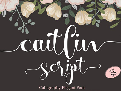 Caitlin calligraphy elegant font girl script wedding card