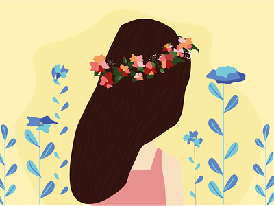 illustration adobe illustrator design designer dribbble flowers girl graphic design illustration vector