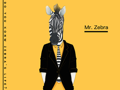 Zebra animal cartoon comic fun art people portrait portrait design yellow z zebra