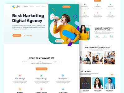 Digital Agency Landing Page agency company creative agency design digital agency digital marketing hero homepage landing page portfolio studio ui ux web design website