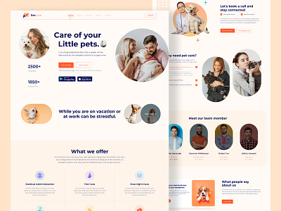 Pet Care Landing Page Design