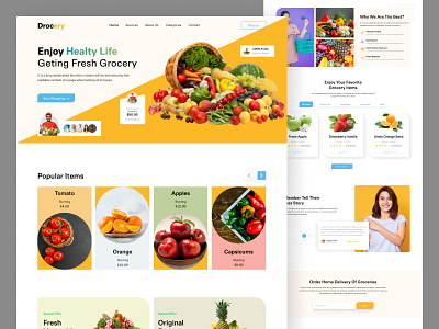 Grocery Shop Landing Page Design by UI/UX Magician on Dribbble