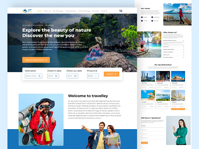 Travel- Agency - Landing Page adventure agency beach design europe explore home page landing page portofolio tour tourism travel travelagent trip ui uiux ux vacation web web design