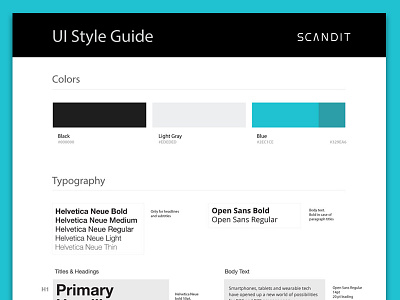 UI Style Guide interface style guide styleguide ui