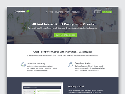 International Checks web page landing page website