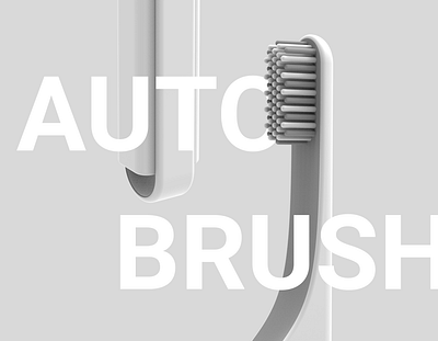 Auto Brush auto brush button design easy electric free industrial intuitive product tooth ui ux white