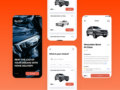 Rental Car App android app app app design app designer car car app car rental design design app figma graphic design illustration rental car rental car app ui ui designer ui ux ux designer