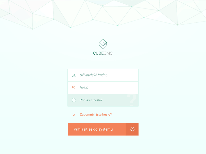 CubeCMS - sign in screen cms login bright clean simple minimal animation gif validation geometry form sign in