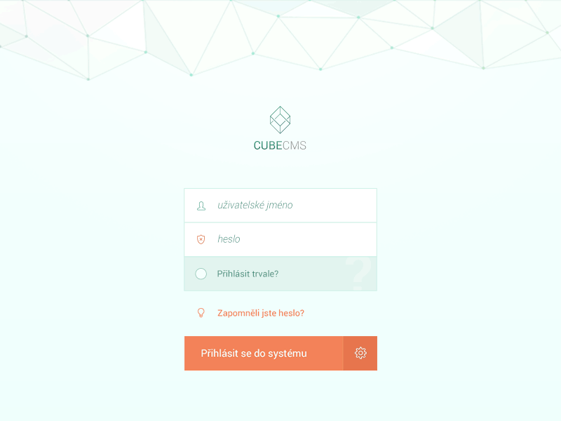 CubeCMS - sign in screen animation bright clean cms form geometry gif login minimal sign in simple validation