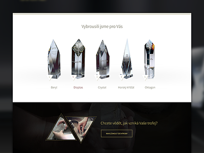 Crystal Trophies black and white clean crystal geometry minimalism simple simplicity triangle webdesign
