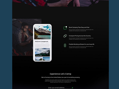 Camping Software | Website Design app branding design homepage ui ux web web design website