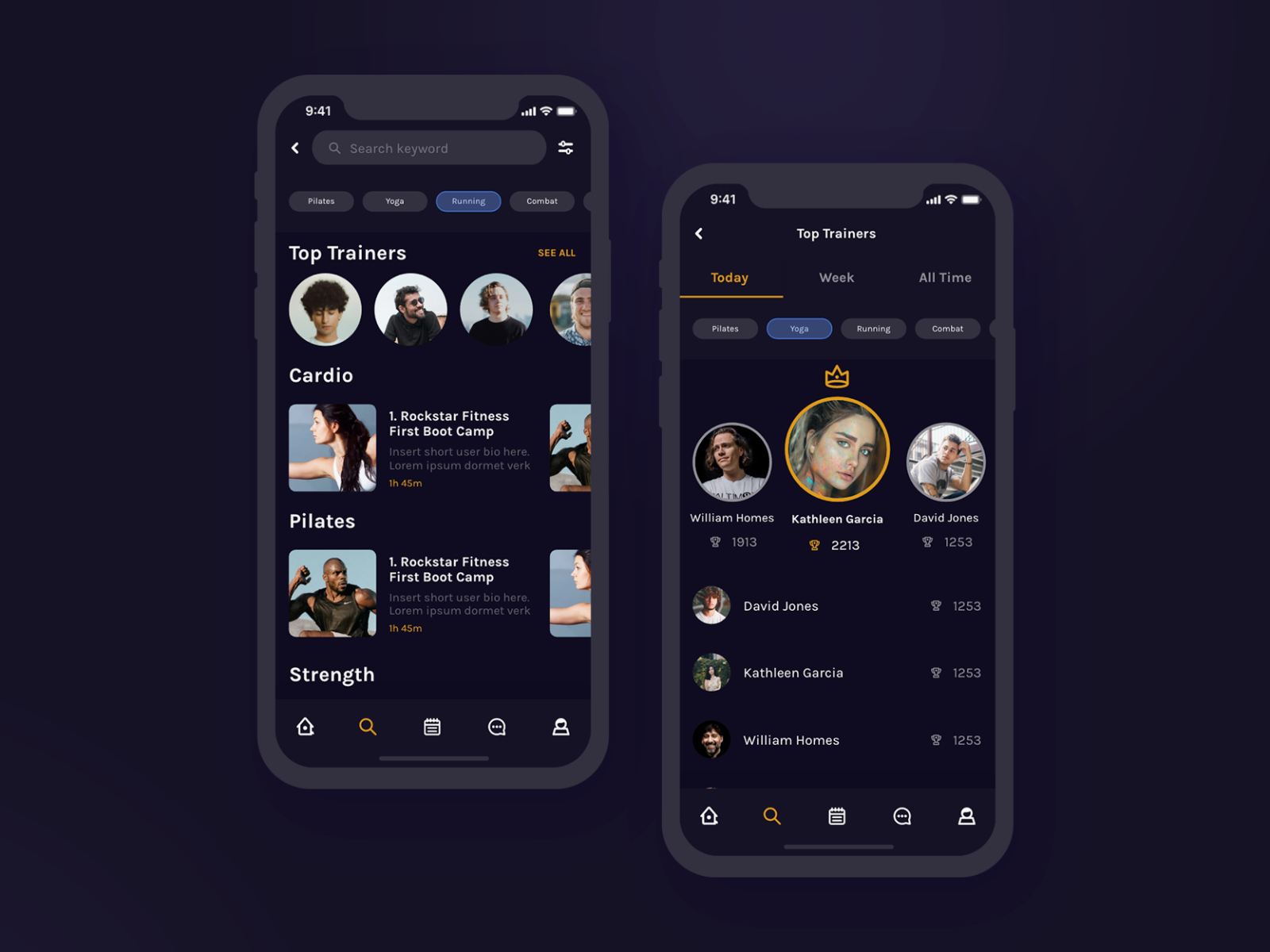 Fitness App | Discover Page & Leaderboard UI Design by Hazel Sabbun on ...