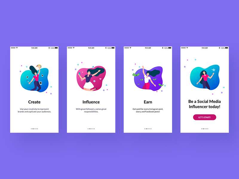 Mobile App Tutorial Onboarding UI | PopStar by Hazel Sabbun on Dribbble