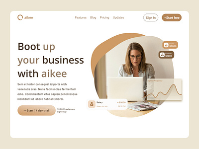 Aikee , boot up your business fast. app arab branding business design figma graphic design illustration logo siteweb ui ux vector web web design website