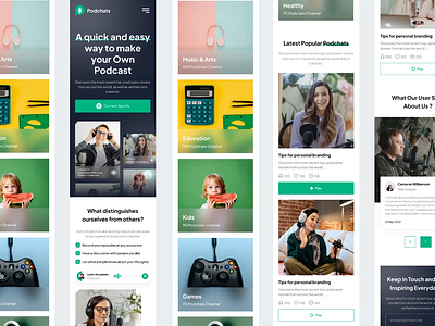 Podchats - Podcast Responsive Landing Page animation audio b2b clean design entertainment landing page minimalist motion music podcaster podcasting poscast radio responsive saas spotify saas ui web design website