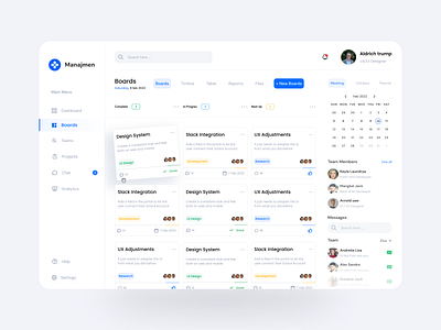TaskMan-Dashboard calender dashboard management product product design project project management task task management tasks ui design web web app web design