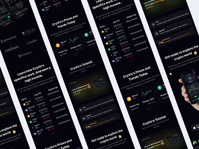 CryVic’s - Crypto Landing Page Responsive animation bit coin blockchain branding crypto crypto currency crypto exchange crypto responsive crypto trading crypto website cryptocurrency dark fintech landing page popular responsive tranding ui ui dsign web responsive