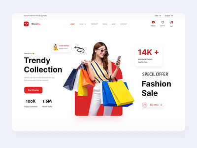 BelanjeBae - E-commerce Hero Section branding e commerce e commerce design e shop fashion app hero section marketplace online shop online store product product cart product design shop store ui ux web app website