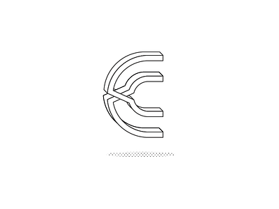 Single Letter Logo - Daily Logo Challenge 4/50 B&W 3d c daily logo daily logo challenge letter logo