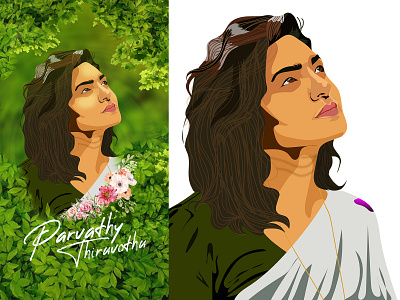 Vector Illustration - Parvathy Thiruvothu (Actor) actor adobe adobe illustrator adobe photoshop design graphic design illustration illustration art malayalam poster vector