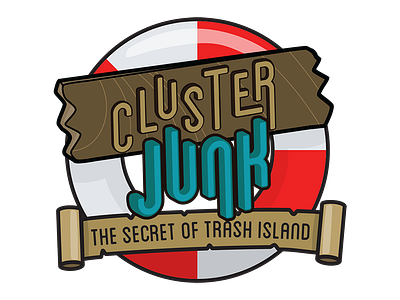 Cluster Junk game logo agario blanche game gamedev illustration katamari logo losttypecoop ocean trash