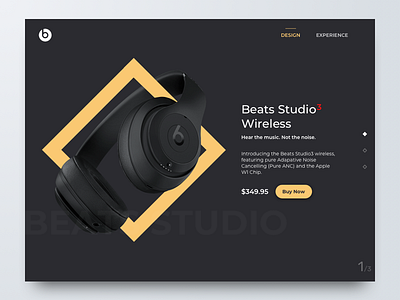 Beats Product Page (Website) beats dark ui minimal website