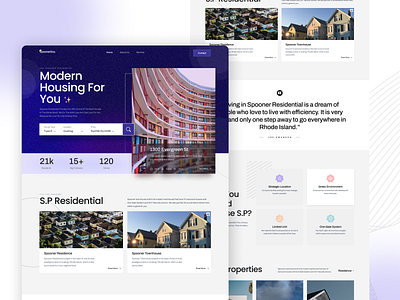 Spooner&co. - Real Estate Landing Page app branding illustration ui ux web