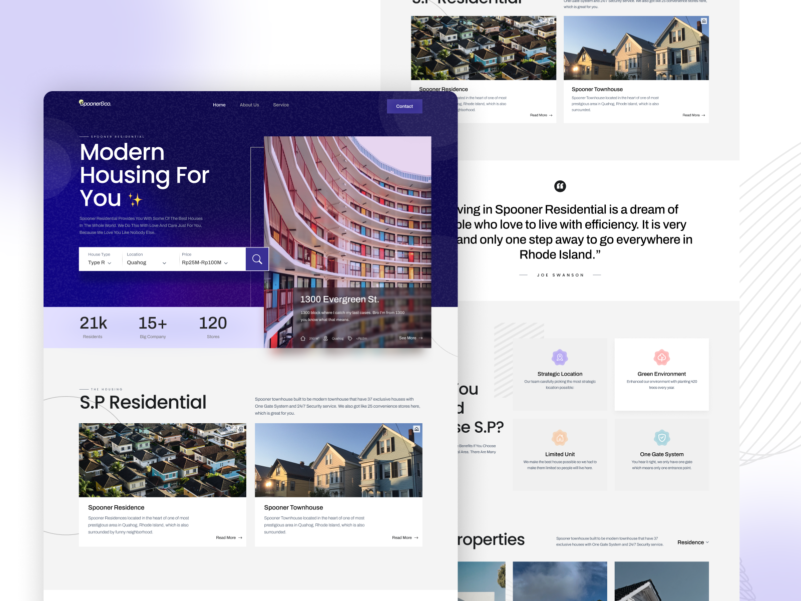 Spooner&co. - Real Estate Landing Page by Fajar Aji on Dribbble