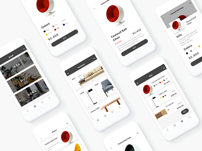 Furniture App 4 app chair design ecommerce furniture interface layout ui ux