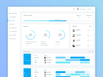 Dashboard 6 administration application blue clean dashboard design gui interface monitoring statistic ui web