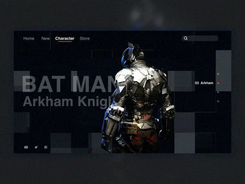 BATMAN ARKHAM KNIGHT Web Page ae batman design game gif interface motion movie page ui web