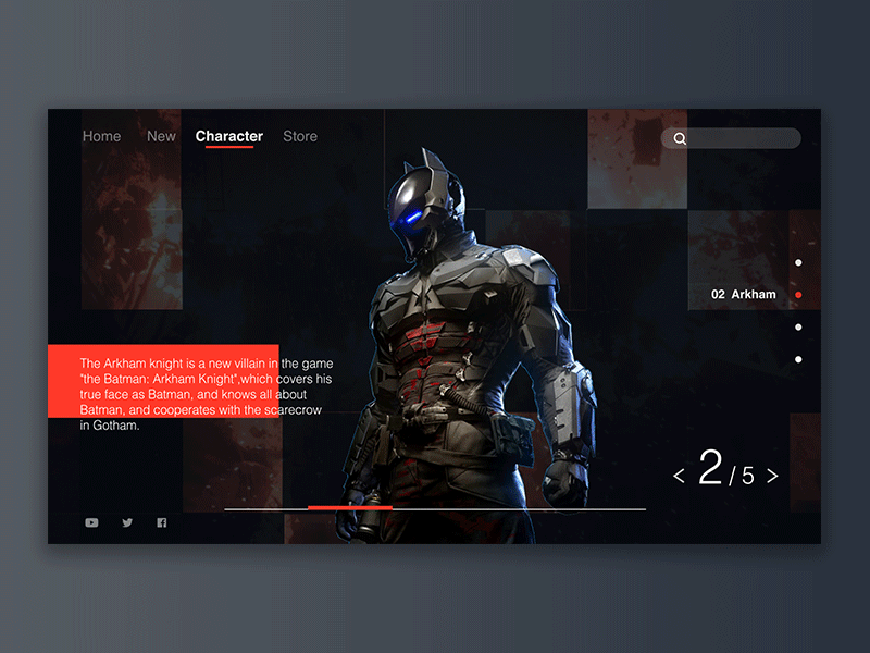 BATMAN Web Page ae batman design game gif interface motion movie page ui web