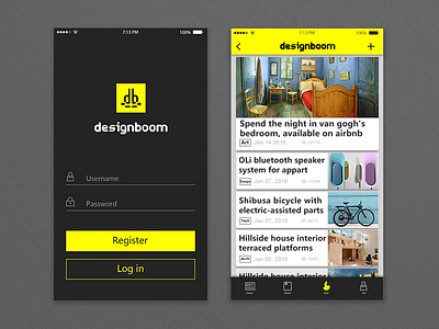 Designboom from Web to App app material ui