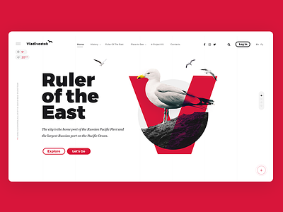Project _ VL by Base Studio bird bold hero home page red sea ui ux