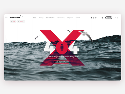 404 Page _ VL Project 404 page bird bold clean gulls page red sea ui ux website
