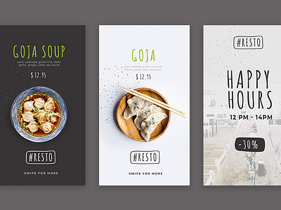 Resto Instagram stories for Mockupsforfree free psd freebies instagram mobile restaurant smm