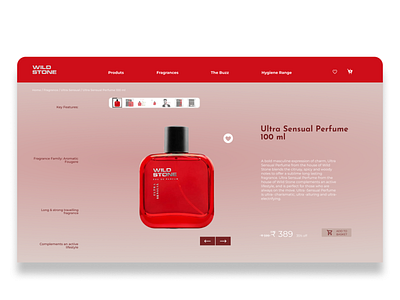 WILDSTONE - Ultra Sensual Perfume 100ml UI 3d animation bottle fragrance graphic design page perfume portfolio showcase ui wildstone