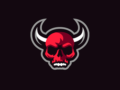 Demon Skull Mascot Logo death demon demon logo demon skull devil mascot logo skeleton skull skull logo