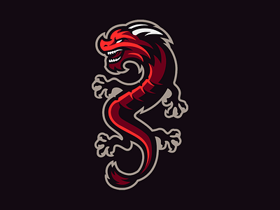 Dragon Mascot Logo (Up for sale) dragon logo dragons fire logo mascot logo serpent snake
