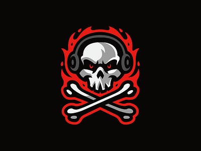 Skull Mascot Logo (Up for sale) bones death fire flame reaper skull skull and crossbones skull icon skull logo skull mascot logo