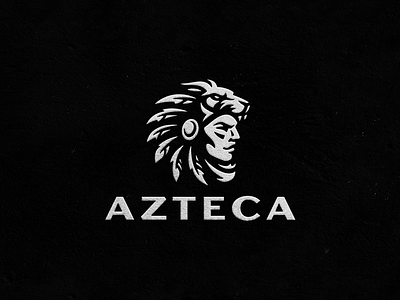 AZTECA Logo Design aztec aztec logo azteca branding chief chief logo design illustration logo mascot mascot logo native native american logo